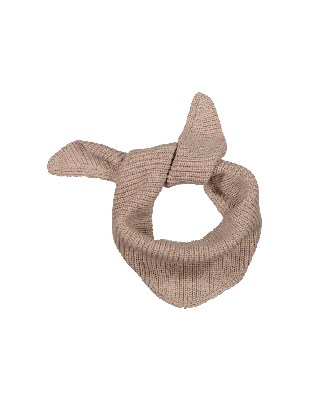 beige, strikket halstørklæde med knude for børn