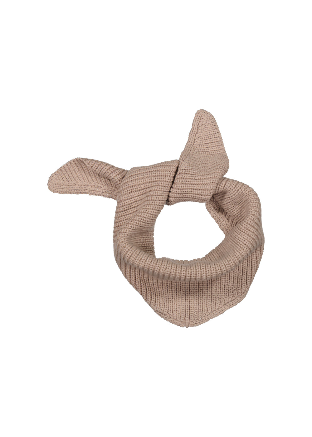 beige, strikket halstørklæde med knude for børn