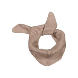 beige, strikket halstørklæde med knude for børn