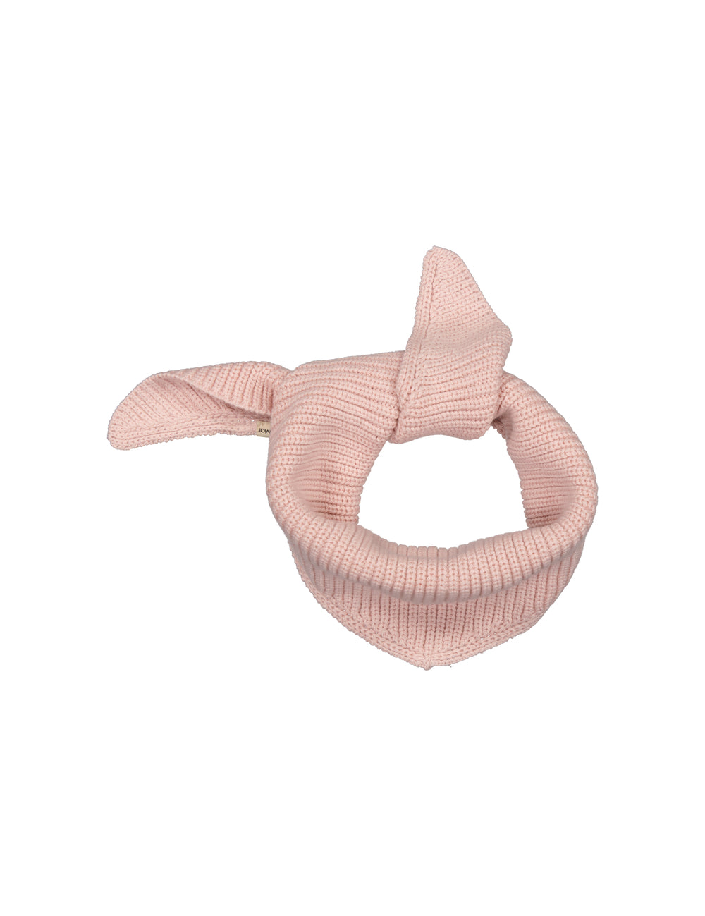lyserødt, strikket børn halstørklæde med knude