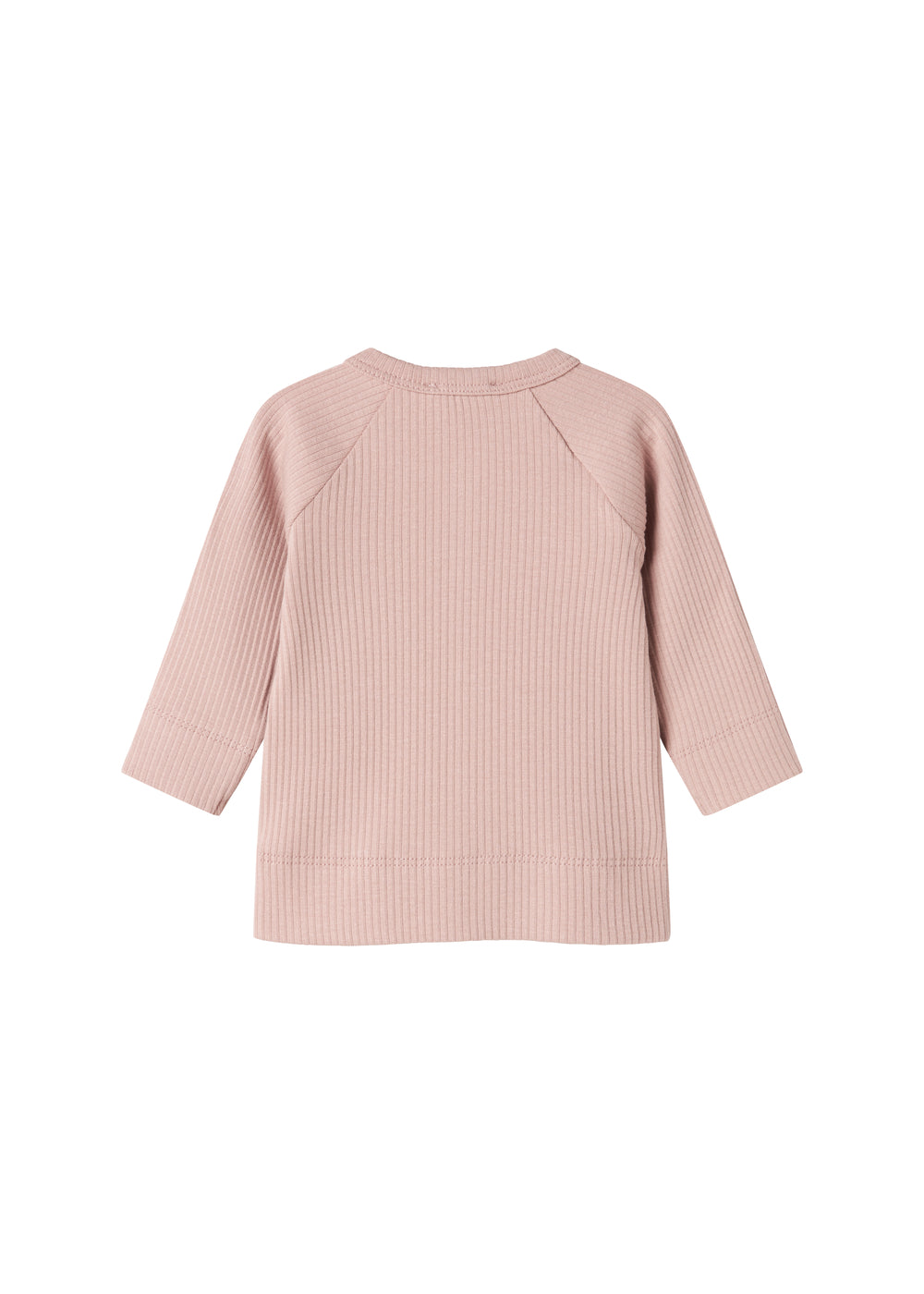 Lyserød ribstrikket cardigan til børn med knapper foran