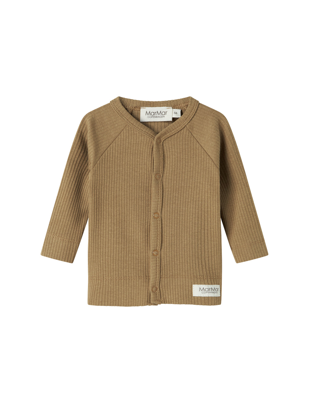 Brun strikket cardigan til børn med knapper foran