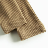 Brune ribstrikkede babybukser