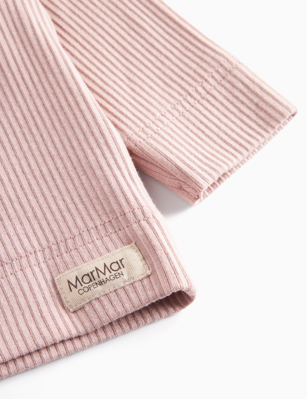 Lyserød ribstrikket cardigan til børn