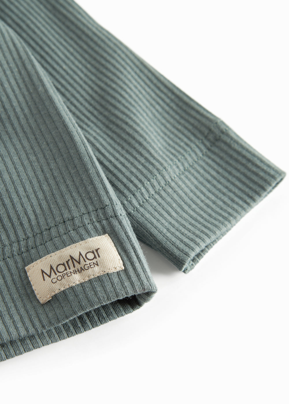 Grøn ribstrikket cardigan med knapper til børn