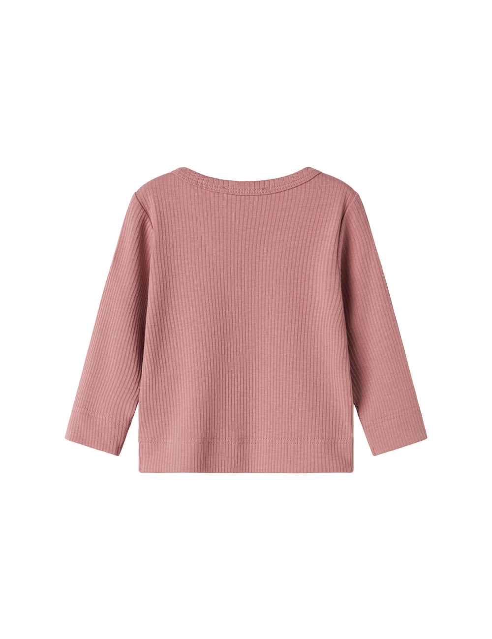 Lyserød ribstrikket cardigan med knapper til børn