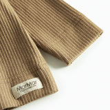 Brun ribstrikket cardigan med MarMar label til børn