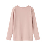 Lyserød ribstrikket langærmet t-shirt til børn