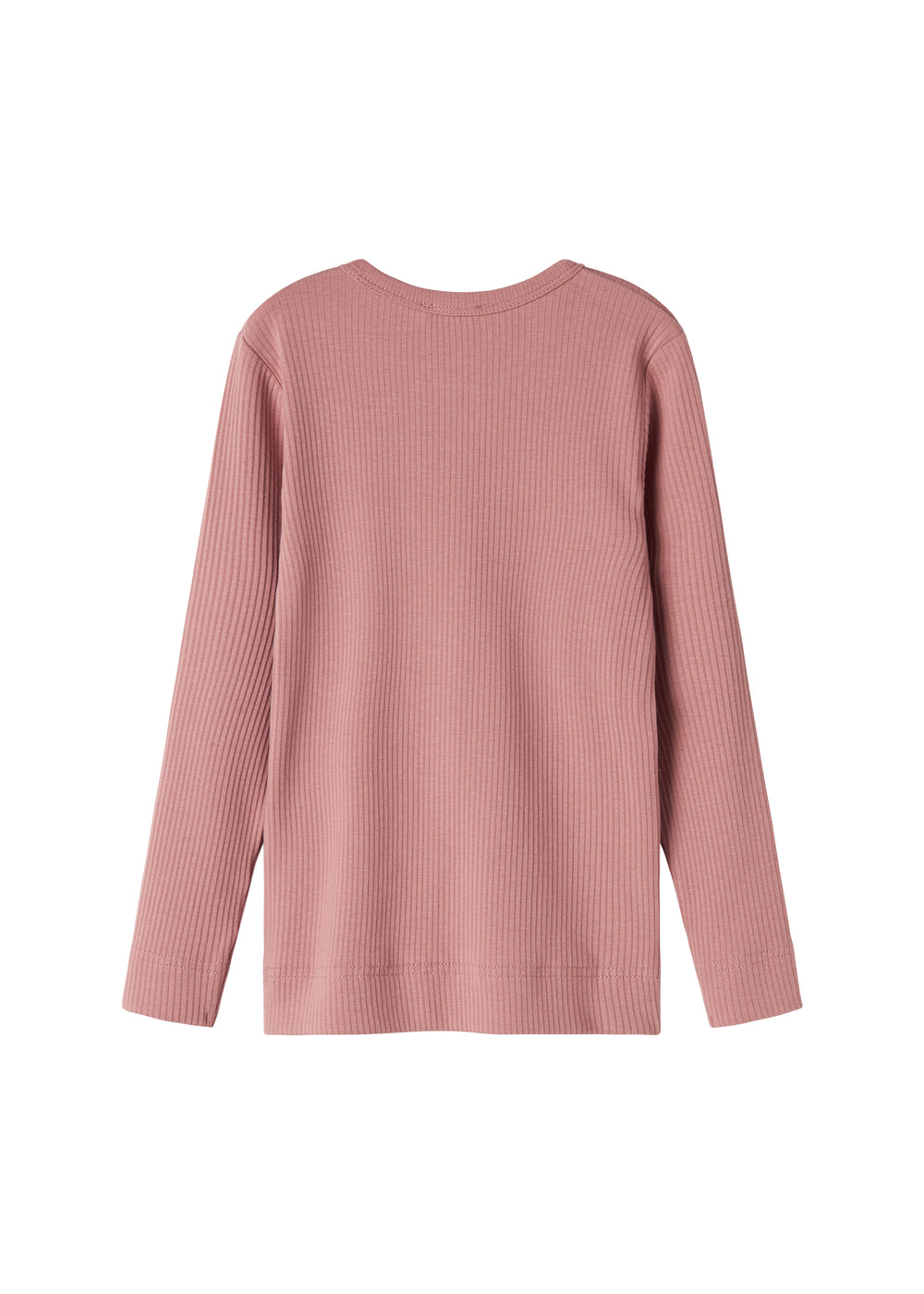 Lyserød ribstrikket langærmet t-shirt med knapper til børn