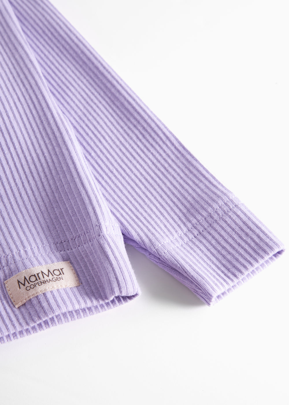 Lys lilla ribstrikket langærmet t-shirt til børn