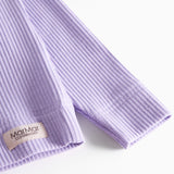 Lys lilla ribstrikket langærmet t-shirt til børn