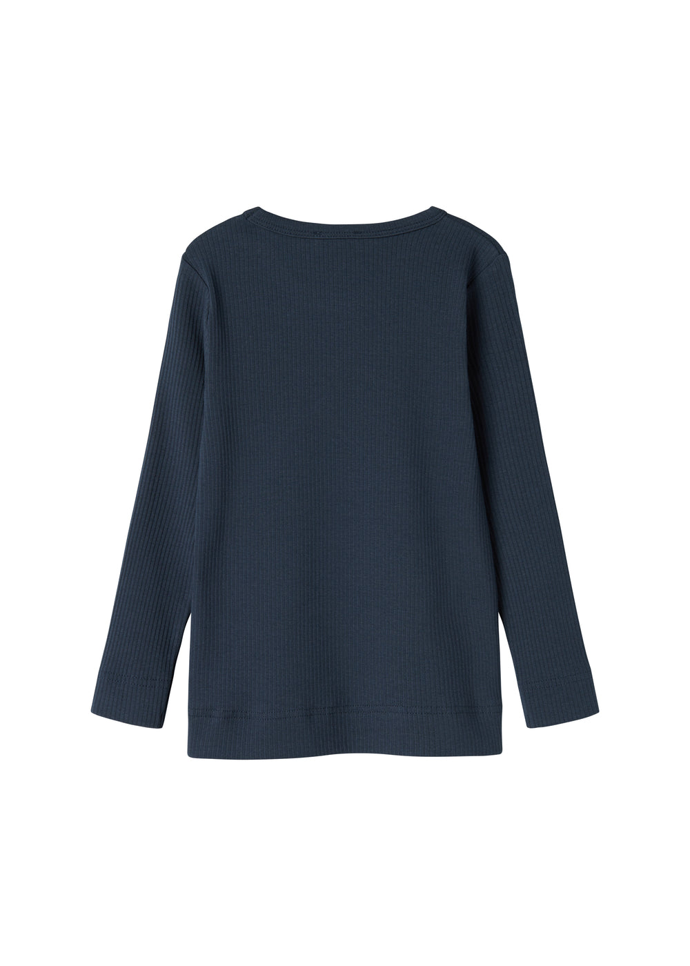 Navyblå ribstrikket t-shirt med rund hals til børn