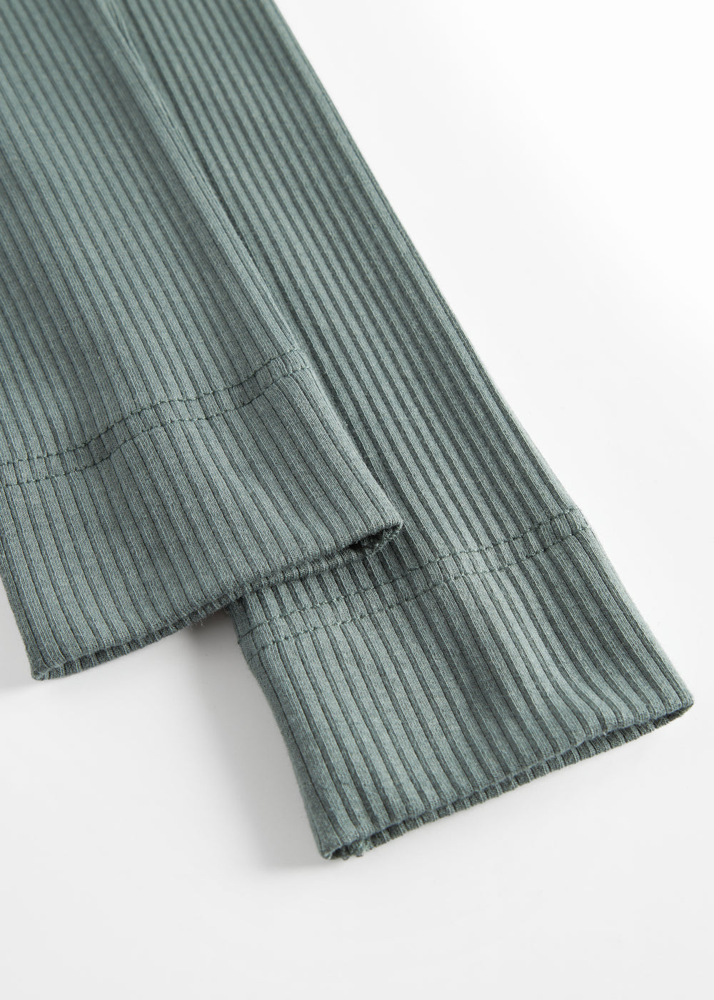 Grønne ribstrikkede leggings til børn