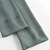 Grønne ribstrikkede leggings til børn