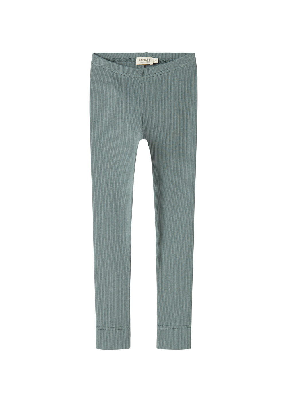 Grønne ribstrikkede leggings til børn