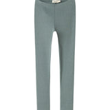 Grønne ribstrikkede leggings til børn