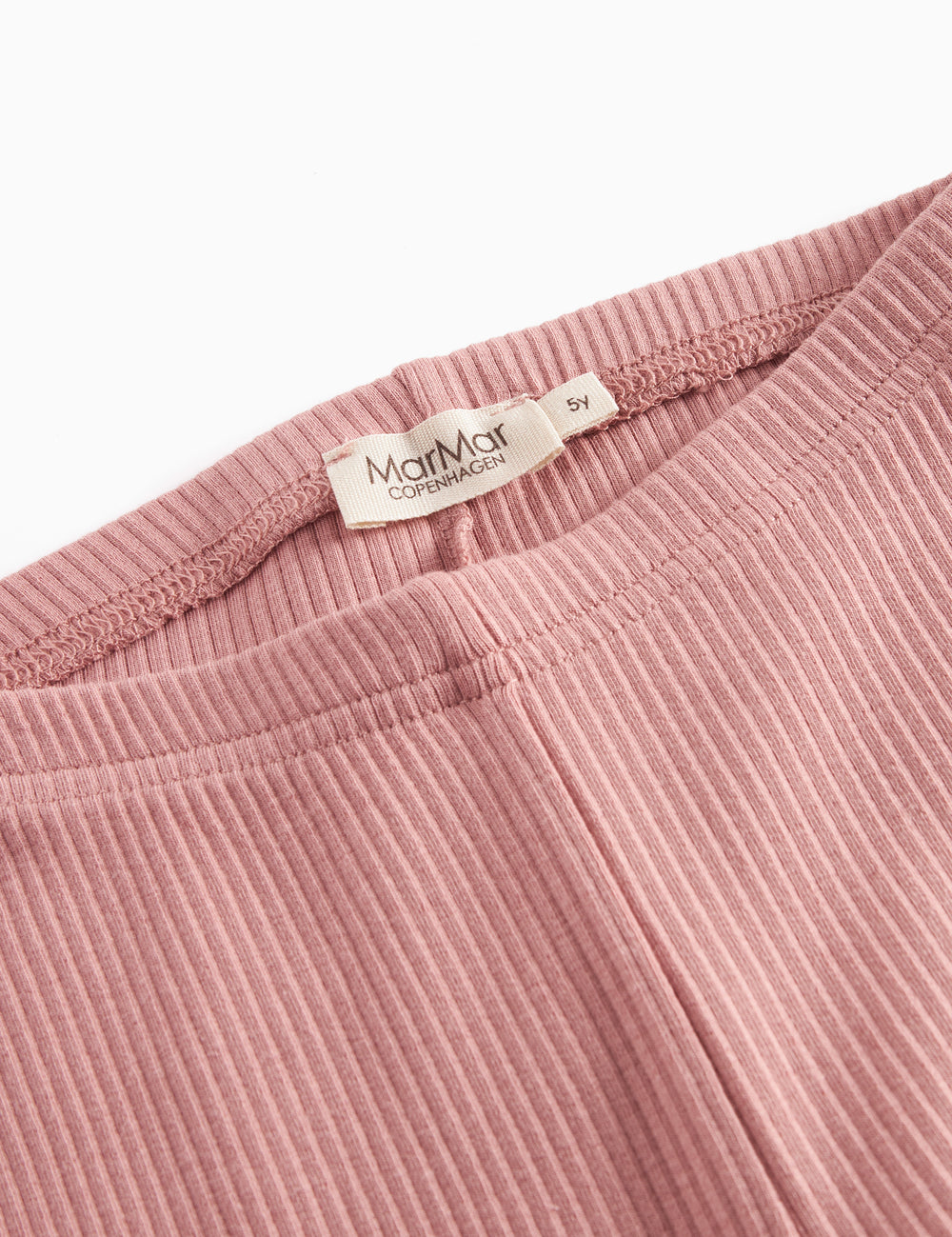 Lyserøde ribstrikkede leggings til børn