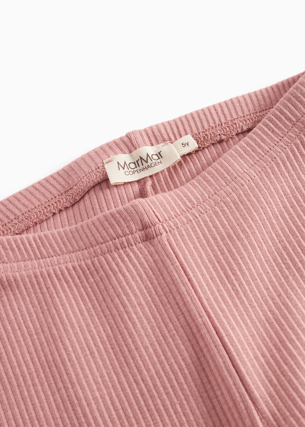 Lyserøde ribstrikkede leggings til børn