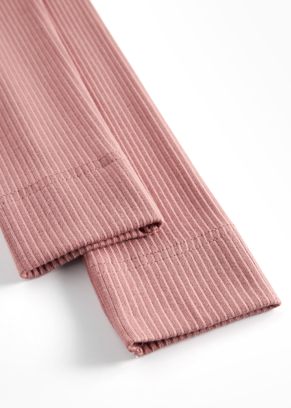 Lyserøde ribstrikkede leggings til børn