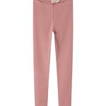 Lyserøde ribstrikkede leggings til børn