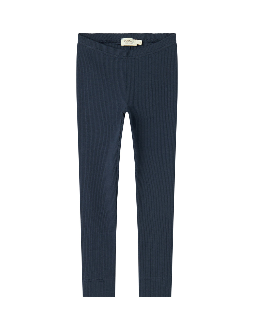 Blå ribstrikkede leggings til børn