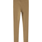 Brune ribstrikkede leggings til børn