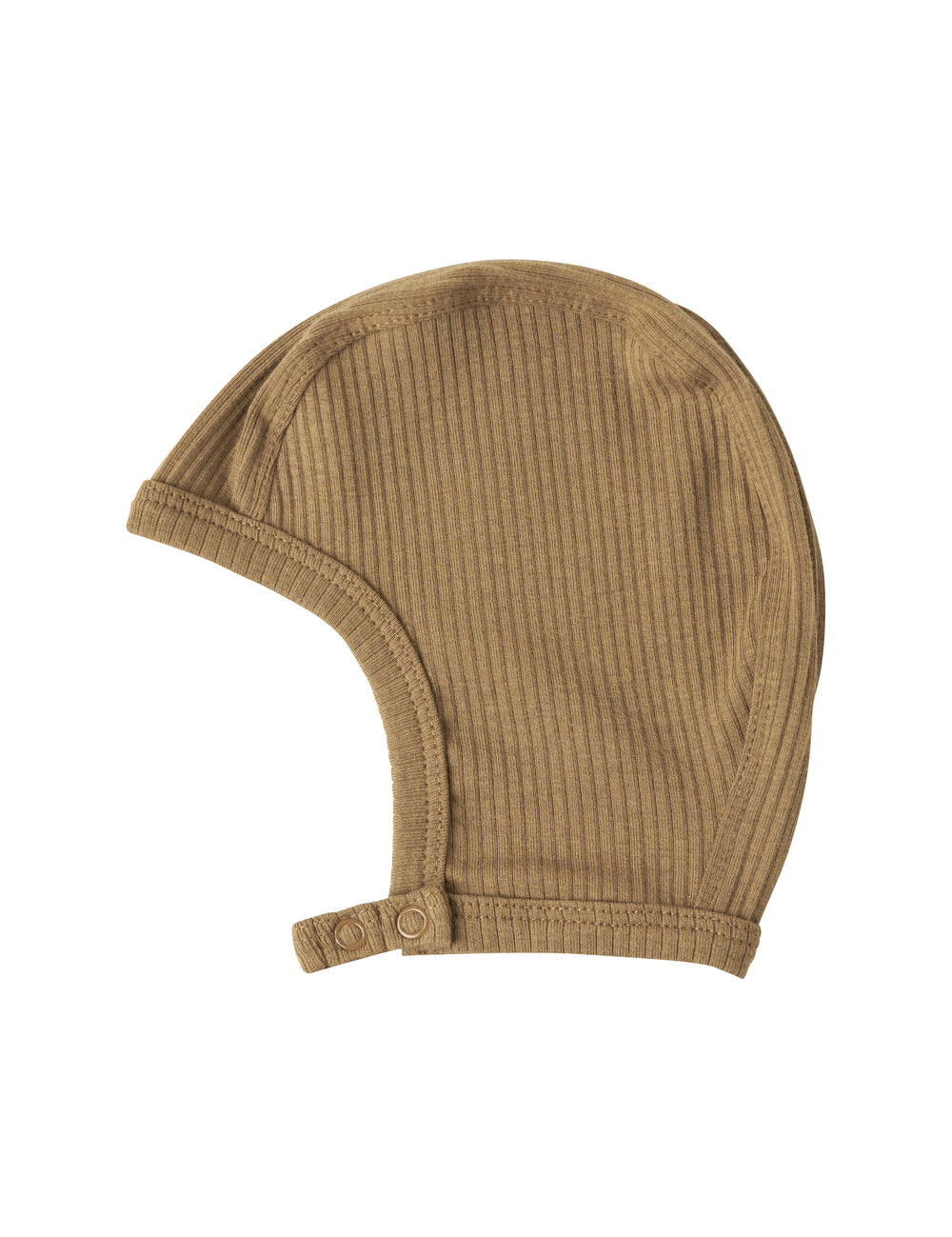 Ribstrikket brun hue til børn