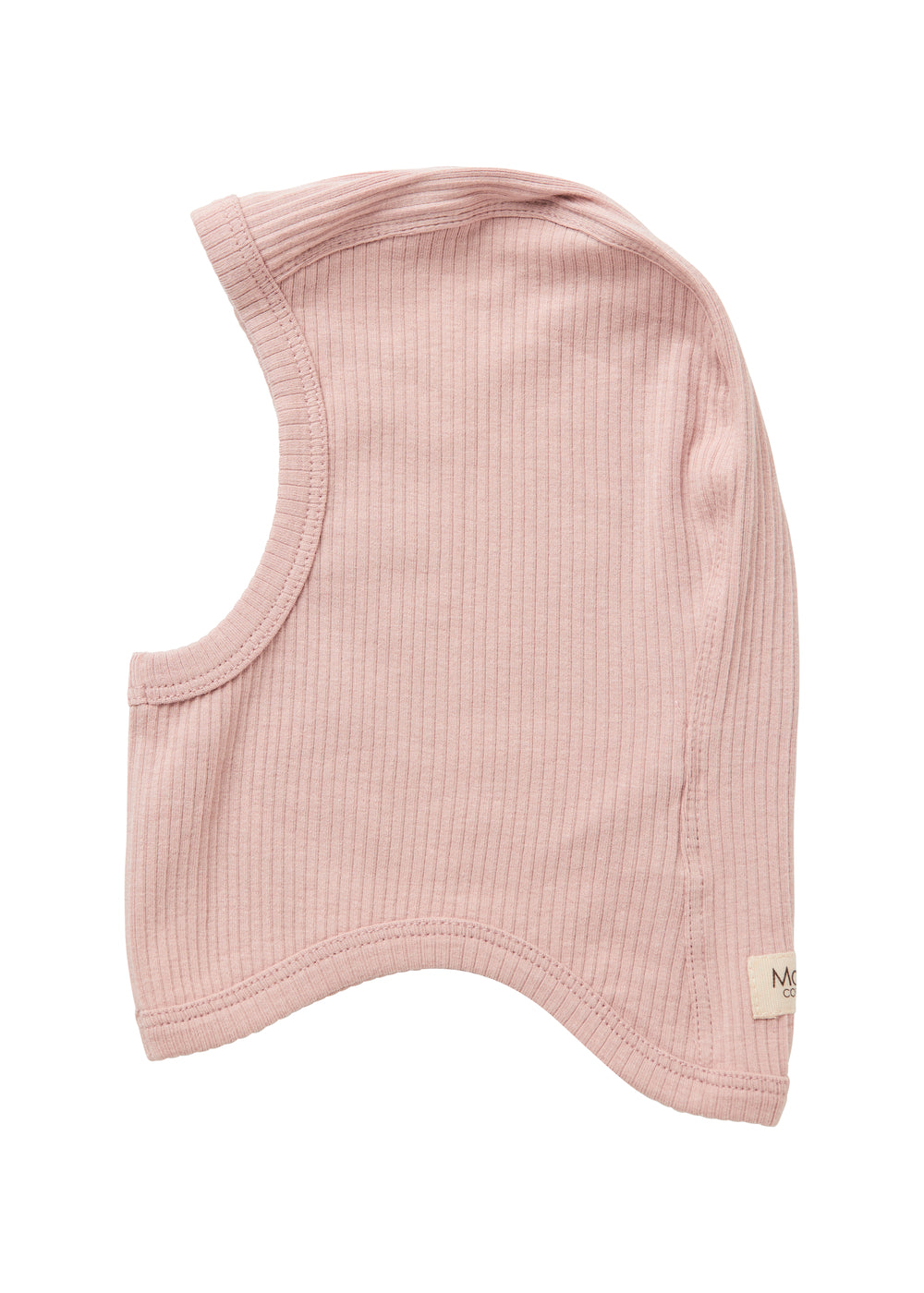 Ribstrikket lyserød elefanthue til børn