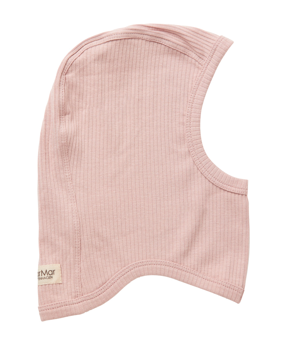 Ribstrikket lyserød elefanthue til børn