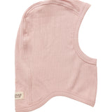 Ribstrikket lyserød elefanthue til børn