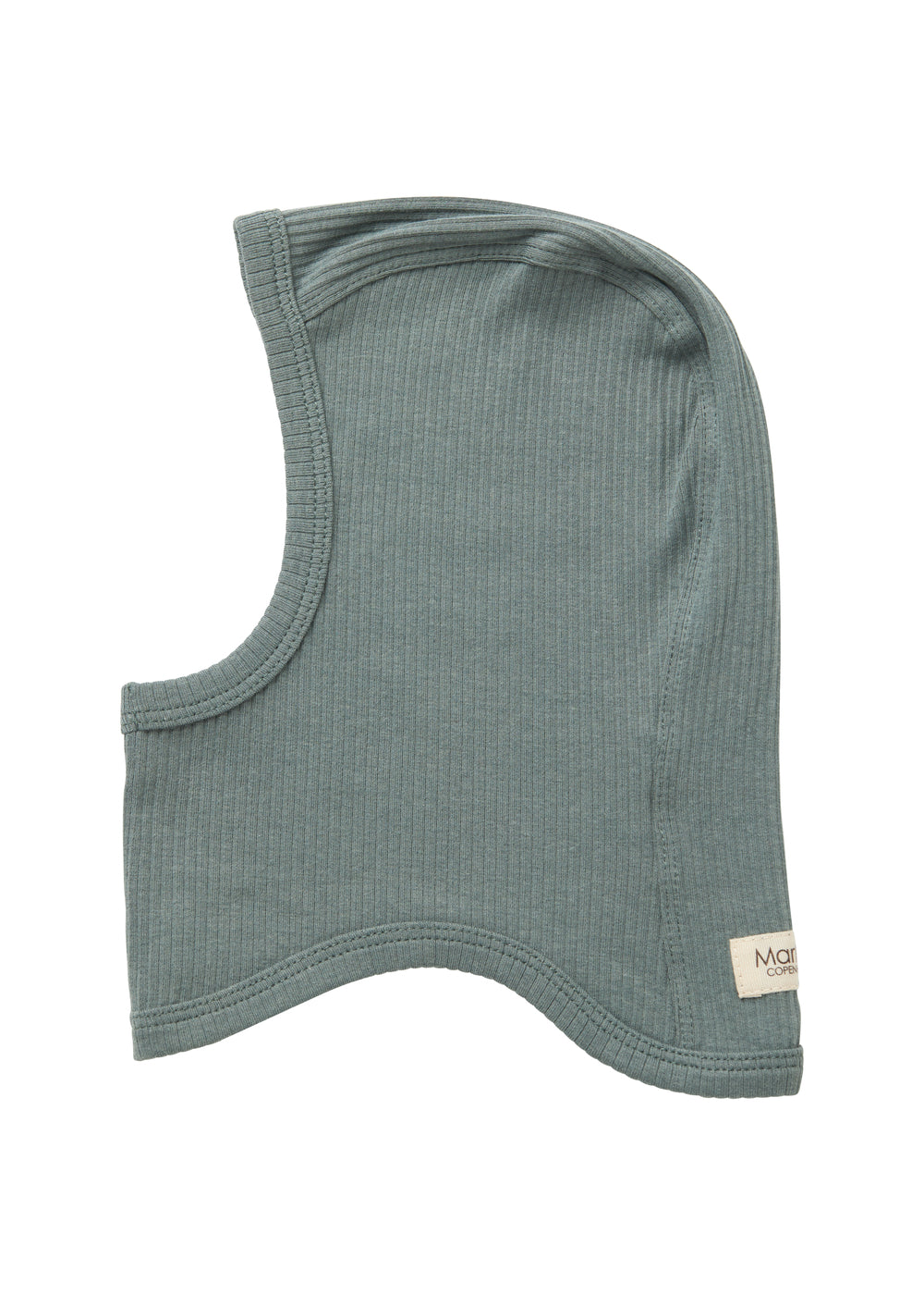 Grøn ribstrikket elefanthue til børn