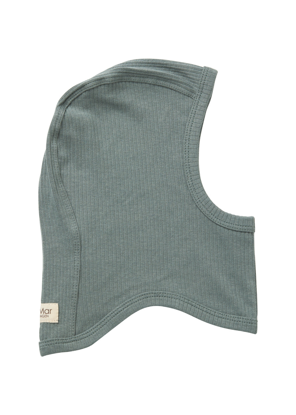 Grøn ribstrikket elefanthue til børn