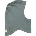 Grøn ribstrikket elefanthue til børn