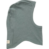 Grøn ribstrikket elefanthue til børn