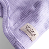 Ribstrikket elefanthue i lys lilla med MarMar label til børn