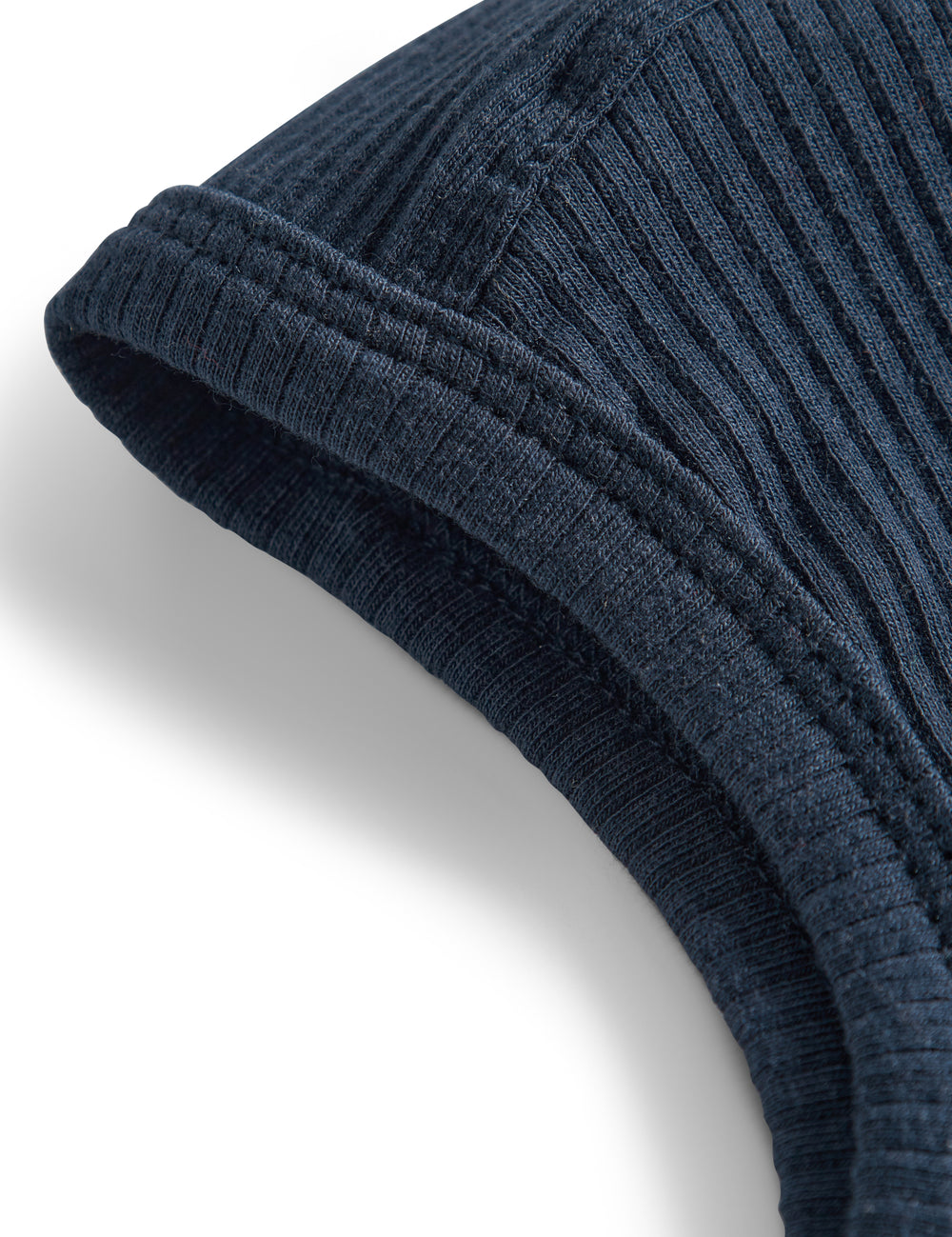 Ribstrikket navy blå elefanthue til børn