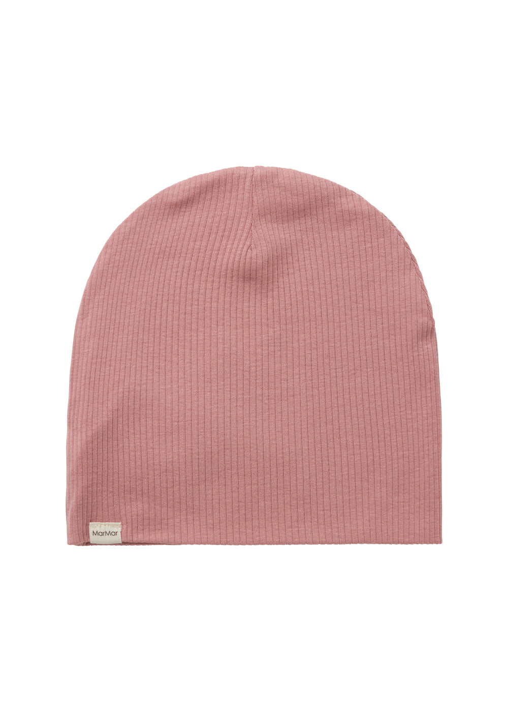 Lyserød ribstrikket hue til børn