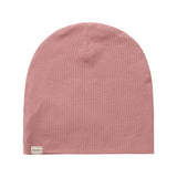Lyserød ribstrikket hue til børn