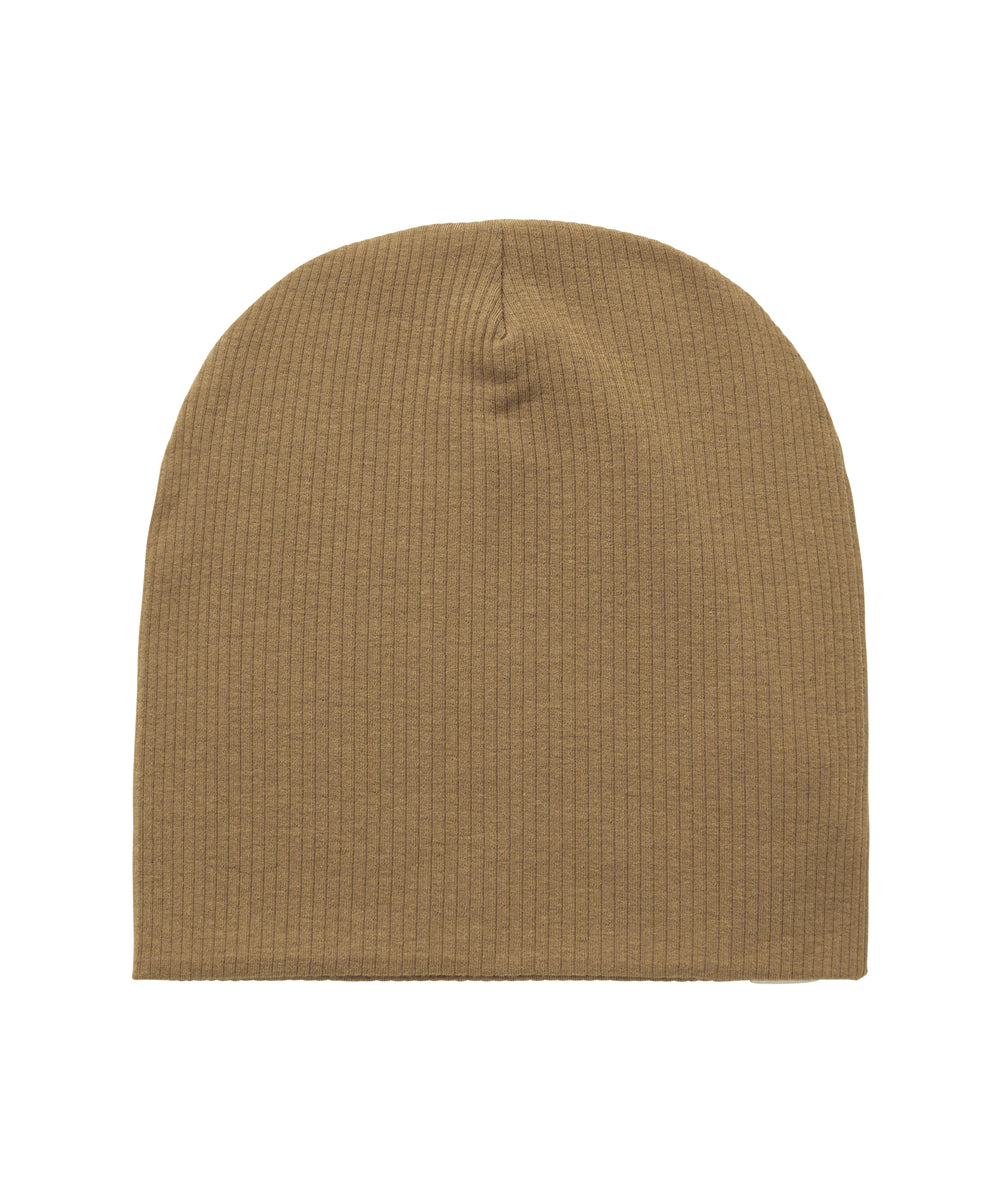 Ribstrikket brun børnehue