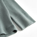 Grøn ribstrikket langærmet dame t-shirt