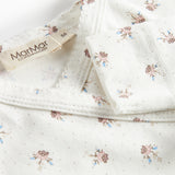 Langærmet bodystocking til nyfødte med slå-om-lukning og blomstermønster