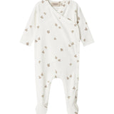 Baby heldragt med fuglmønster og futter