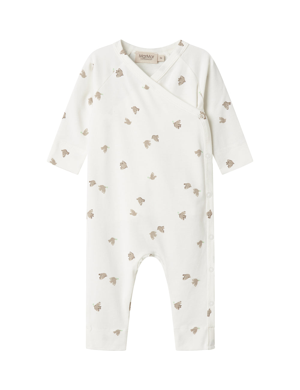 Baby jumpsuit with bird pattern