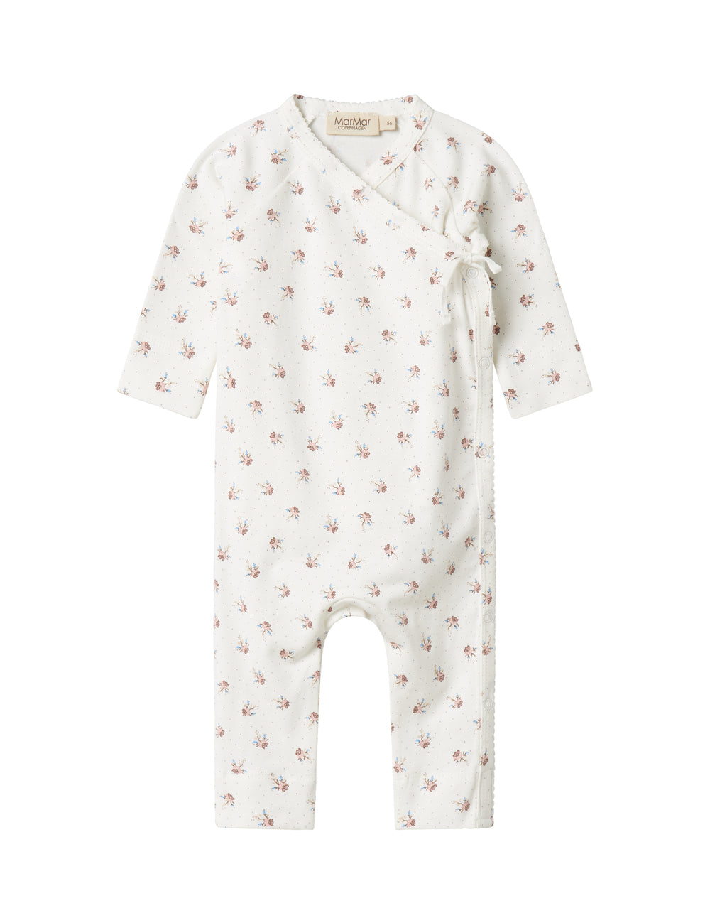 Baby jumpsuit with floral pattern