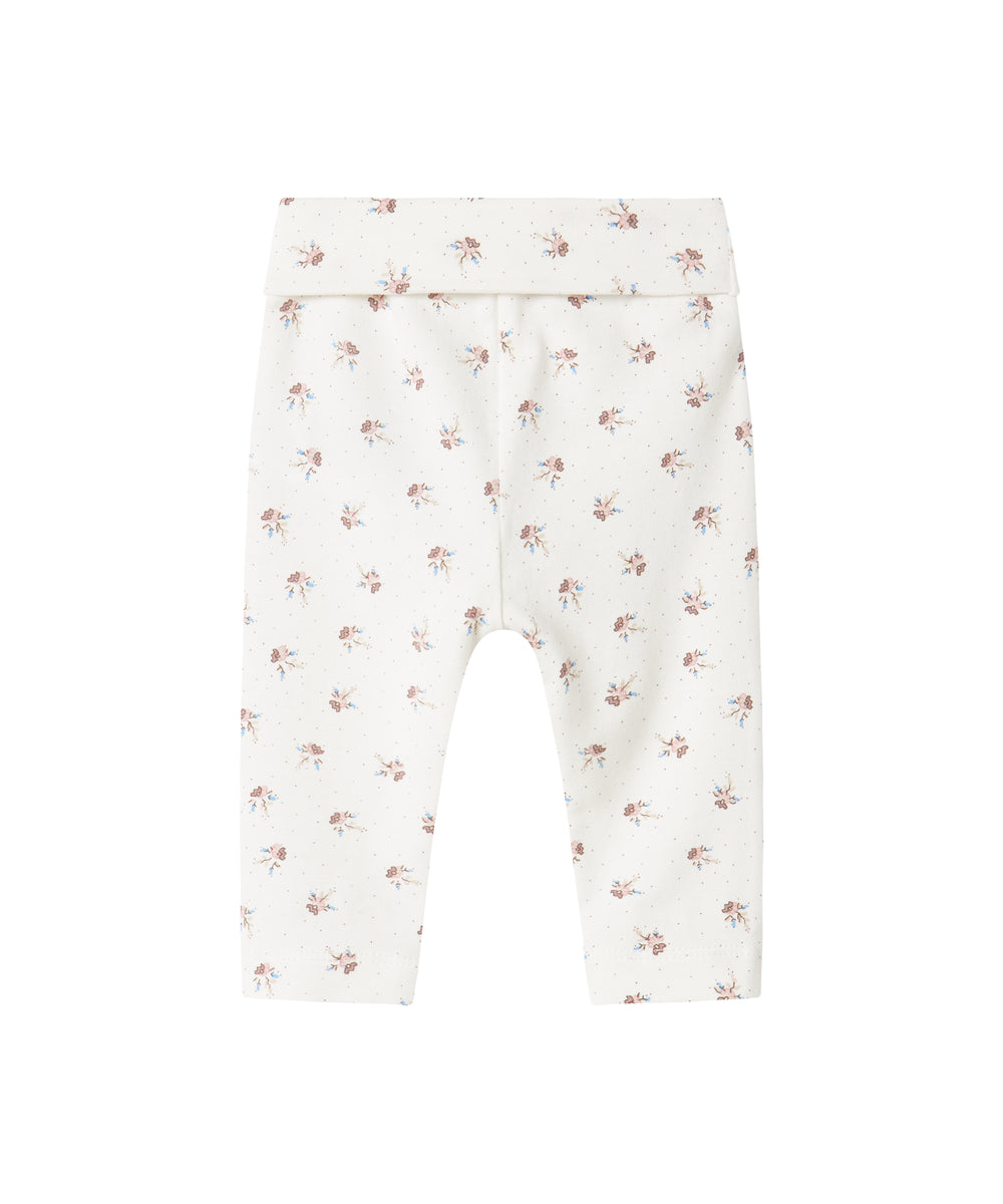 Bløde babybukser med blomstermønster