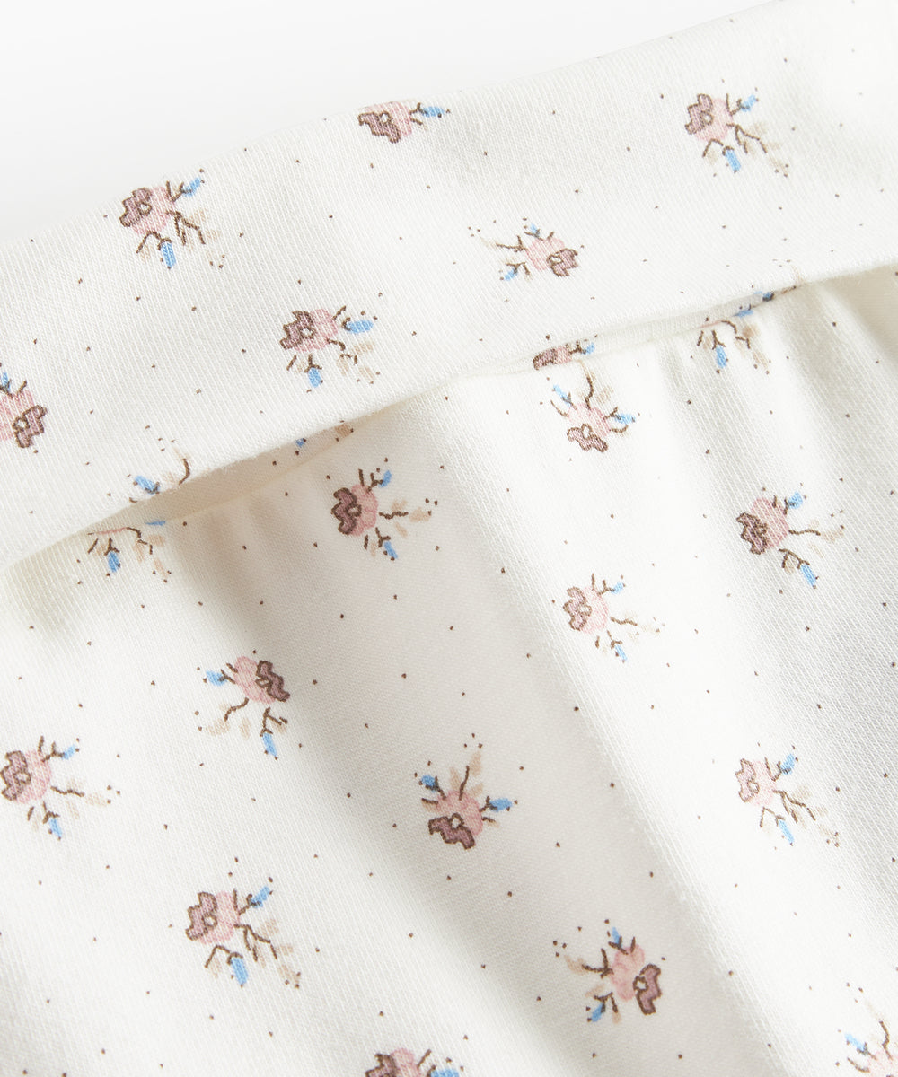 Bløde babybukser med blomstermønster
