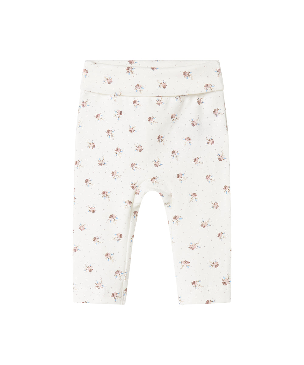Bløde babybukser med blomstermønster