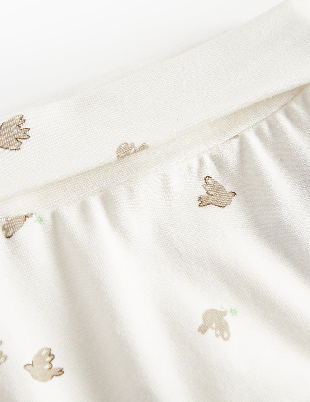 Soft baby pants with bird pattern