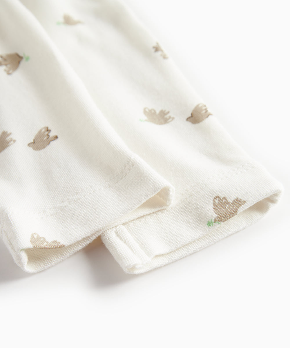 Bløde babybukser med fuglmønster