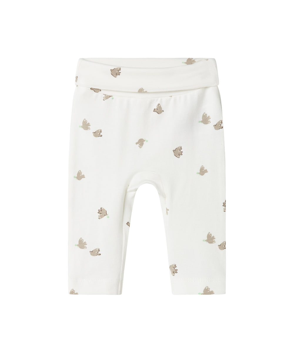 Bløde babybukser med fuglmønster
